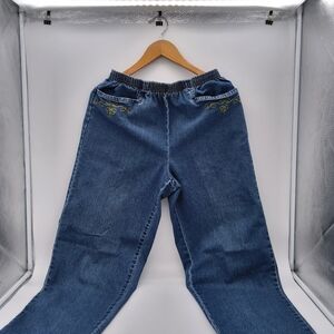 Vintage Tradition Country Collection High-Waisted Embroidered Pull-On Jeans 8P